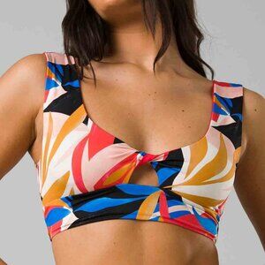 NWT PRANA Women's Deep Tropics Under The Palms Bralette Bikini Top Size XL